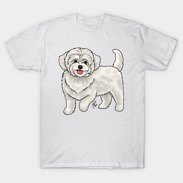 Dog - Maltipoo - White T-Shirt by Jen's Dogs Custom Gifts and Designs